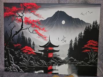 Cadre avec toile Mont Fuji 80X60cm  beschikbaar voor biedingen