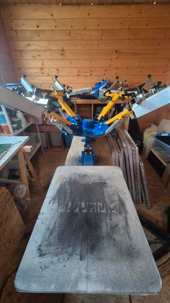 Zeefdruk carousel printex 4 kleuren 1 station, Antiek en Kunst, Kunst | Litho's en Zeefdrukken, Ophalen