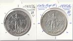 2X50 FR WERELDTENTOONSTELLING 1935     VL+FR POS.B, Ophalen of Verzenden, Zilver