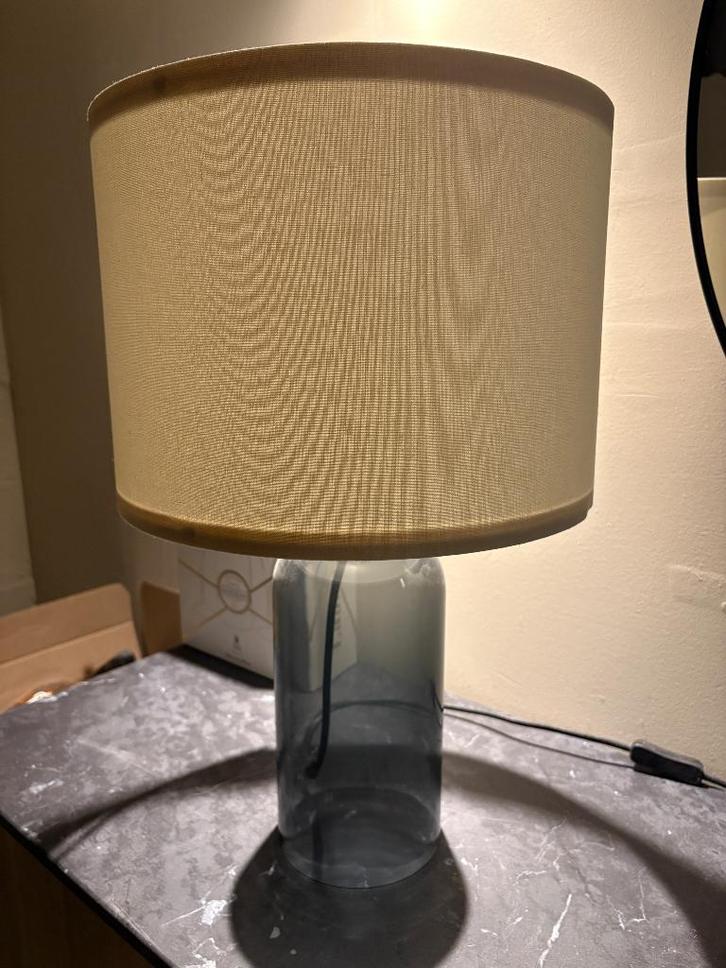 2 lampes de table verre TONVIS, Huis en Inrichting, Lampen | Tafellampen, Zo goed als nieuw, 50 tot 75 cm, Glas, Stof, Ophalen