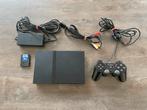 PS 2 slim, Games en Spelcomputers, Gebruikt, Zwart, Ophalen of Verzenden, Met geheugenkaart