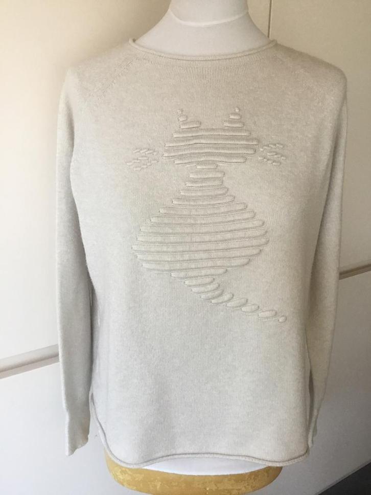 La fée Maraboutée trui met poes ,38, Kleding | Dames, Truien en Vesten, Gedragen, Maat 38/40 (M), Wit, Ophalen of Verzenden