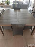 Heel mooie tuintafel met 6 bijhorende stoelen, Tuin en Terras, Tuintafels, Ophalen, Zo goed als nieuw, Vierkant, Teakhout