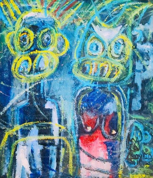 PRACHTIG ORIGINEEL WERK VAN WERELDBEROEMDE ABOUDIA, Antiek en Kunst, Kunst | Niet-Westerse kunst, Ophalen