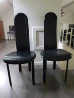 lederen stoelen, Ophalen, Twee, Zwart, Leer