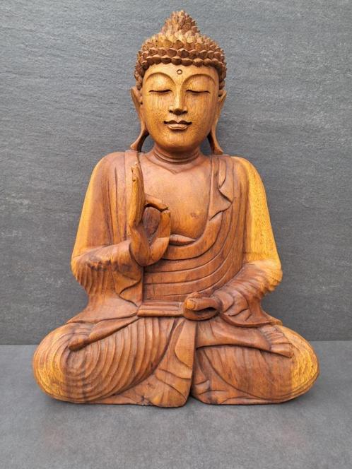 Houten Boeddha/Vitarka Mudra/Handgemaakt/Azië/40 cm, Huis en Inrichting, Woonaccessoires | Boeddhabeelden, Nieuw, Ophalen of Verzenden
