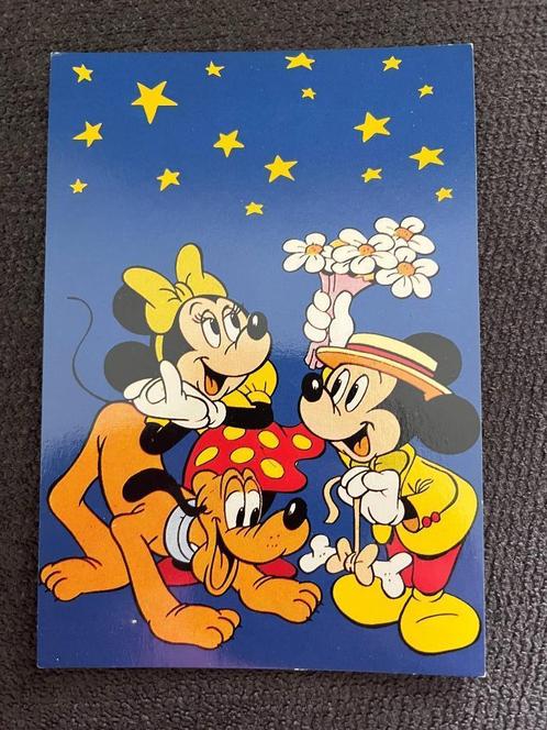 Postkaart Disney Mickey Mouse 'Bloemen', Verzamelen, Disney, Zo goed als nieuw, Plaatje of Poster, Mickey Mouse, Verzenden
