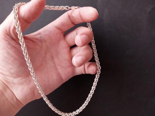 Cordon en argent sterling 925, nouvelle chaîne tressée pour, Handtassen en Accessoires, Kettingen, Nieuw, Zilver, Zilver, Verzenden