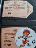Vintage '80 Anderlecht 2 tickets +sticker, Ophalen of Verzenden, Zo goed als nieuw