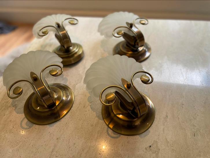 Set van 4 vintage Vlaamse Deknudt wandlampen perfecte staat, Huis en Inrichting, Lampen | Spots, Ophalen of Verzenden