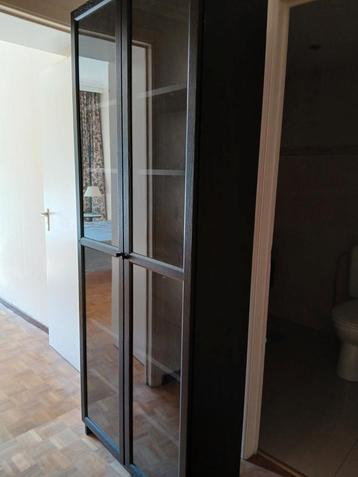 Billy planken 80x30x202 cm glazen deuren Oxberg IKEA zwart beschikbaar voor biedingen