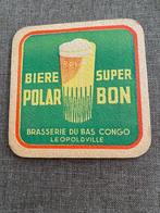 Vieux Sous-Bock Bière POLAR (Brasserie du Bas Congo), Collections, Marques de bière, Sous-bock, Utilisé, Enlèvement ou Envoi