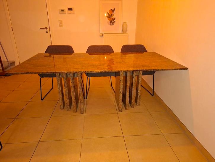 Marmeren eetkamer, Huis en Inrichting, Tafels | Eettafels, Zo goed als nieuw, 50 tot 100 cm, 150 tot 200 cm, Vijf personen of meer