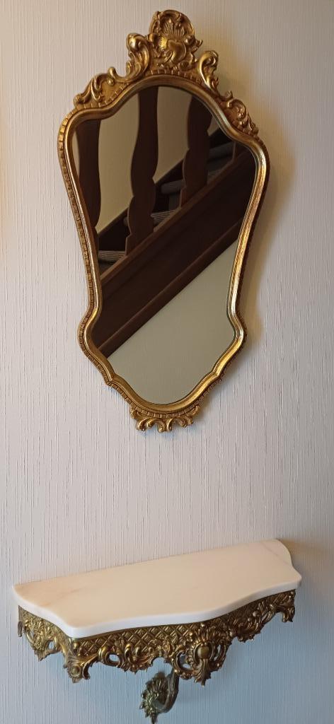 kuifspiegel spiegel met console, Antiek en Kunst, Antiek | Spiegels, Minder dan 50 cm, Minder dan 100 cm, Overige vormen, Ophalen