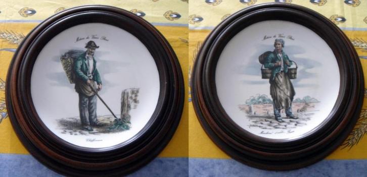 2 assiettes cadre bois "Les Vieux Métiers de Paris" Seltmann, Maison & Meubles, Accessoires pour la Maison | Autre, Comme neuf