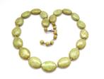 1960 handgeknoopte Schotse marmer groen glaskraal ketting, Handtassen en Accessoires, Ophalen of Verzenden, Ketting