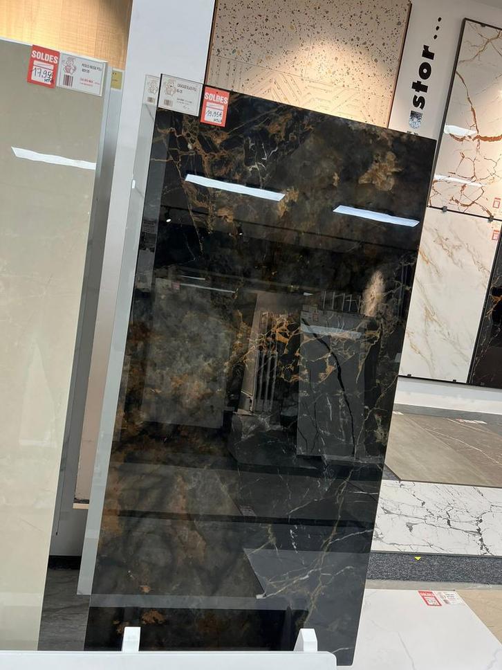 ✅ Carrelage 60x120 marbré Noir POLI rectifié 1er choix ❗️, Doe-het-zelf en Bouw, Tegels, Nieuw, Ophalen