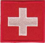 Zwitserland vlag stoffen opstrijk patch embleem #1, Diversen, Vlaggen en Wimpels, Nieuw, Verzenden