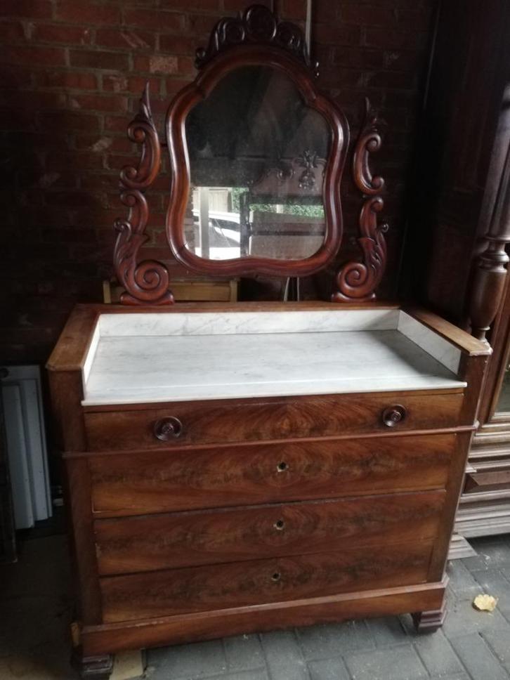 oude commode met spiegel, Antiek en Kunst, Antiek | Meubels | Kasten, Ophalen