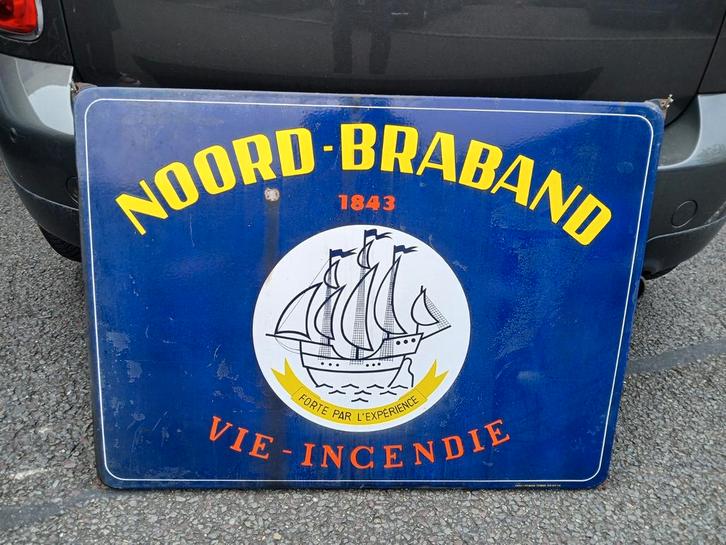 Emaille bord NOORD-BRABAND 1958, Verzamelen, Merken en Reclamevoorwerpen, Gebruikt, Ophalen of Verzenden
