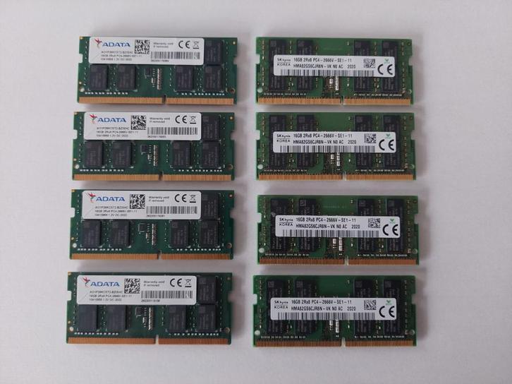 16 GB Mémoire RAM SODIMM DDR-4 2666 MHz, Informatique & Logiciels, Mémoire RAM, Utilisé, Laptop, 16 GB, DDR4, Enlèvement ou Envoi