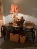 Bureau + stoel, zwart gelakt en brons, Antiek en Kunst, Antiek | Meubels | Stoelen en Sofa's, Ophalen