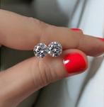 Oorstekers diamant look geel goud 10K, Wit, Nieuw, Ophalen of Verzenden, Met edelsteen