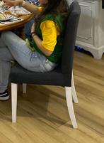 6 chaise Ikea avec 2 couleur de housses bonne état, Wit, Eén
