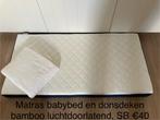 Babybed matrasje 60x120 met ademend donsdekentje Bamboo, €40, Deken of Dekbed, Jongetje of Meisje, Wit, Zo goed als nieuw
