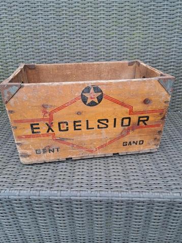 Excelsior ( Gent - Gand ) Oude houten bierbak, Verzamelen, Biermerken, Ophalen of Verzenden, Gebruikt