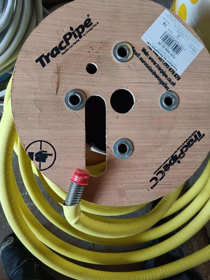 INOX PLT GASFLEXIBEL TRACPIPE VOOR AARDGAS DN22 - 18 meter, Doe-het-zelf en Bouw, Verwarming en Radiatoren, Nieuw, Overige typen