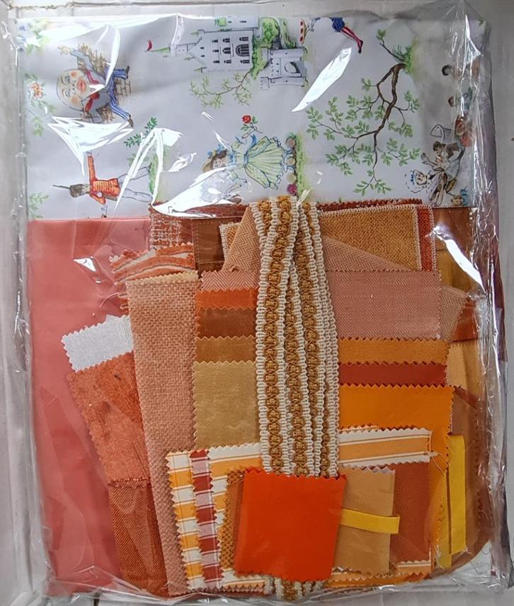 Hobby Slowstitch Designers stofrest Humpty Dumpty ORANJE, Hobby en Vrije tijd, Stoffen en Lappen, Nieuw, Overige materialen, 30 tot 120 cm