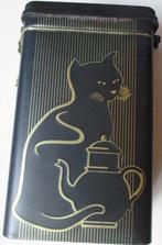 Vintage blikken doos zwarte kat , jaren 50, Ophalen of Verzenden