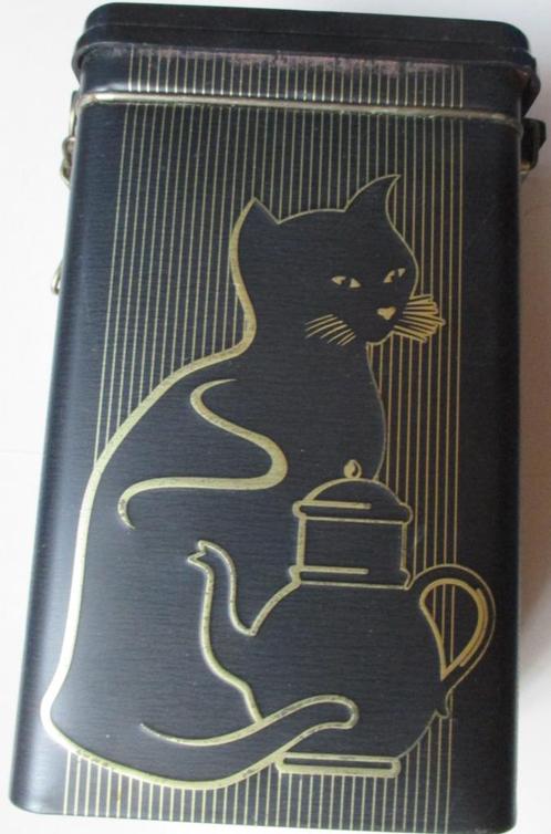 Vintage blikken doos zwarte kat , jaren 50, Antiek en Kunst, Curiosa en Brocante, Ophalen of Verzenden
