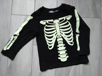 ★ M98/104 - Longsleeve skelet Halloween beschikbaar voor biedingen