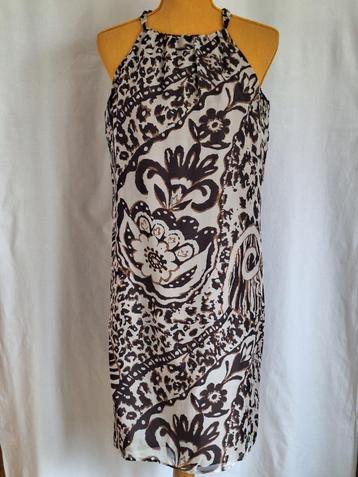 Elégante robe en soie beige brun tigrée Esprit taille 38 beschikbaar voor biedingen