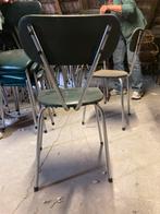 Groene stoelen met ijzeren poten, Ophalen of Verzenden, Zo goed als nieuw