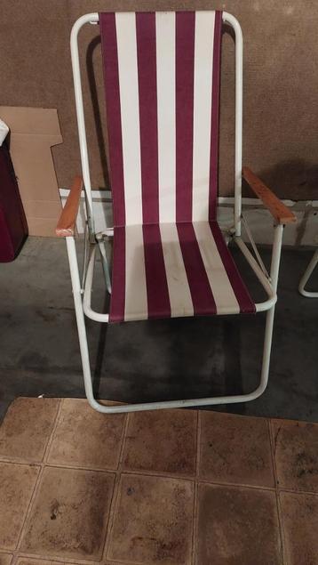 Rares 3 chaises pliantes vintage à lignes   beschikbaar voor biedingen