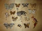 Joli Lot de 14 Anciennes Broches Papillons & Oiseaux Vintage, Handtassen en Accessoires, Antieke sieraden, Ophalen of Verzenden