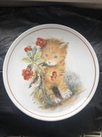 Assiette chaton et coquelicots, Ophalen of Verzenden