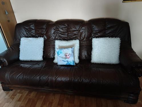 antiek lederen salon, zetels, Antiek en Kunst, Antiek | Meubels | Stoelen en Sofa's, Ophalen