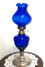 Lampe à huile bleu cobalt Brûlant 40H Vintage✨🔥😍💑🎁🤗👌, Enlèvement ou Envoi