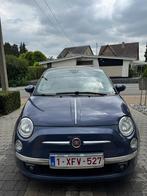 Fiat 500C Twinair Turbo 189 500km, Auto's, Voorwielaandrijving, Beige, Cabriolet, Blauw