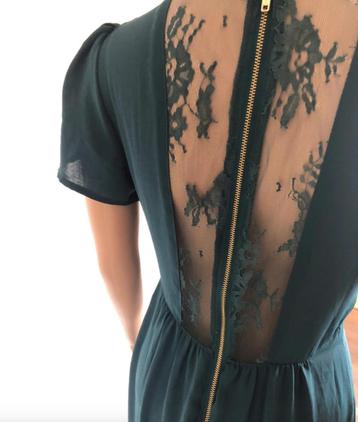 Gorgeous dark green dress with lace back (S) beschikbaar voor biedingen
