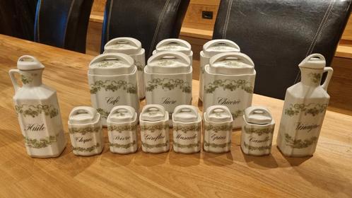 14 Antieke grote kruidenpotten met stempel, Antiek en Kunst, Antiek | Keukengerei, Ophalen of Verzenden