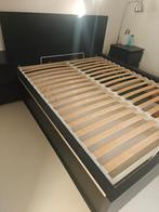 2 persoonsbed met opbergruimte, Huis en Inrichting, Slaapkamer | Bedden, Ophalen, Gebruikt, Zwart, Tweepersoons