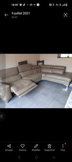 salon d' angle cuir, une place motorisée, -/- 330/236, Maison & Meubles, Canapés | Salons, Enlèvement, Utilisé, Cuir