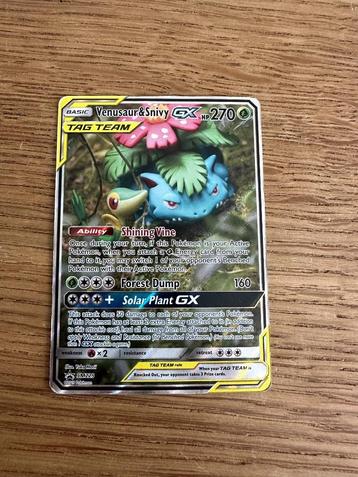 Pokemon kaart Venusaur & Snivy GX  beschikbaar voor biedingen