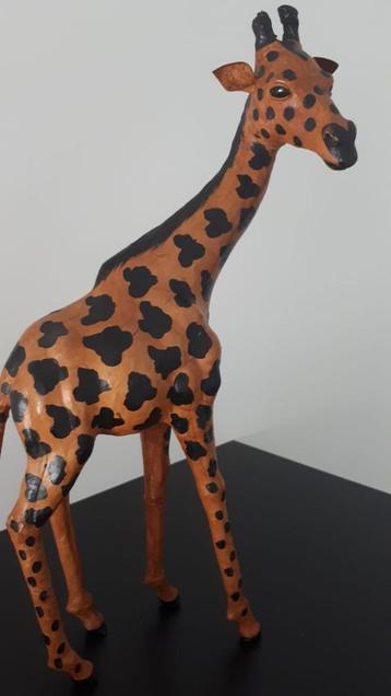 Girafe en cuir vintage - années 1970