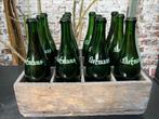 Liefmans 12 x grote fles met houten bak, Verzamelen, Biermerken, Ophalen